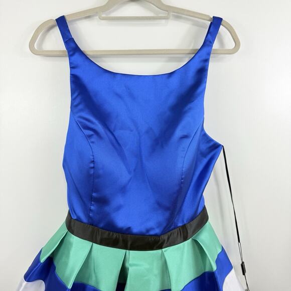 Nox Anabel Narianna New Colorblock A Line Mini Dress XL Open Back HOCO Party - Picture 3 of 15